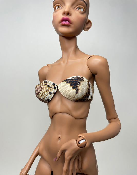 A. Pashapasha Bra in cotton snake print