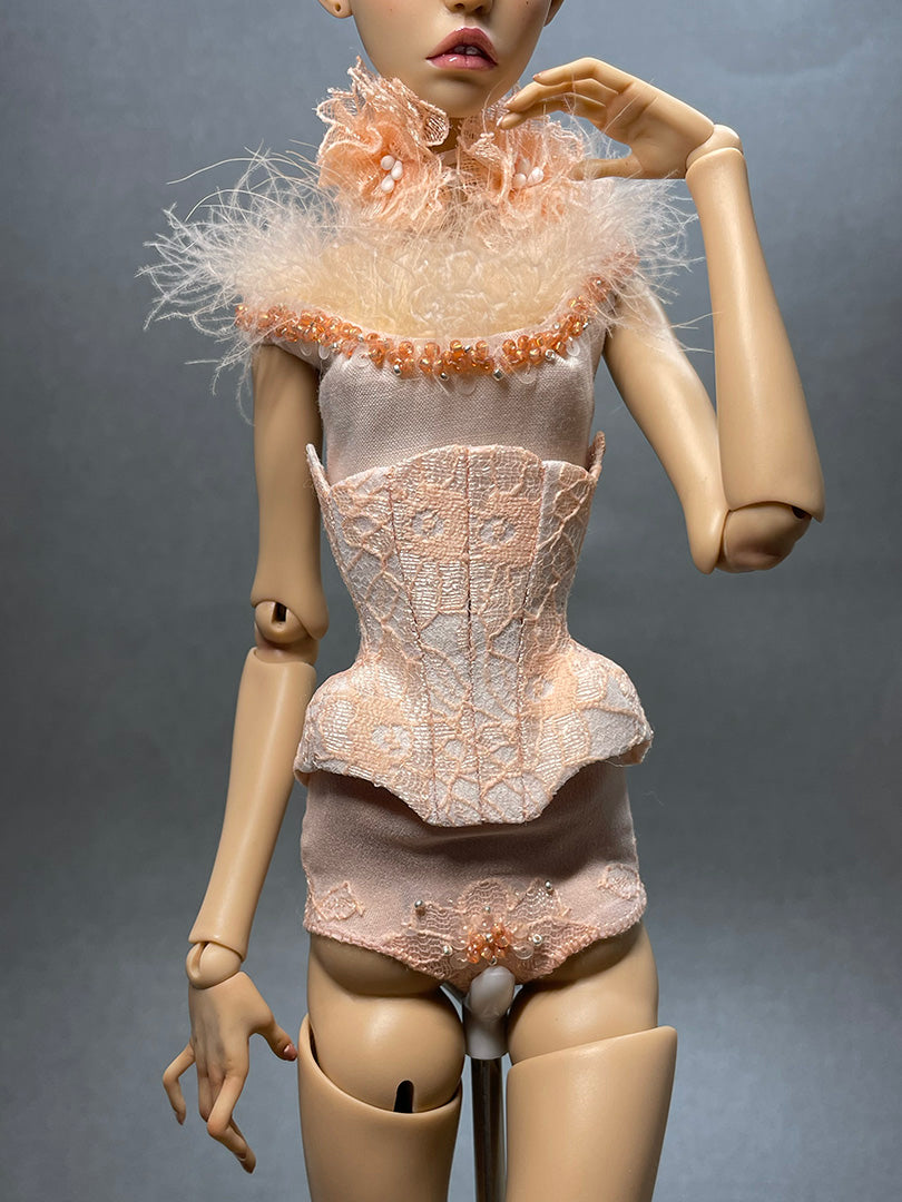 OOAK Corset peach look