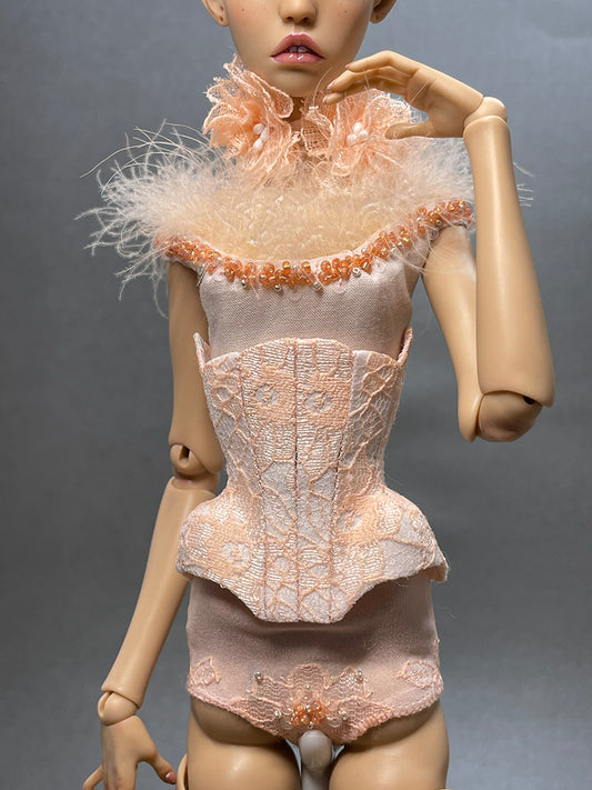 OOAK Corset peach look